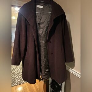 Cinzia rocca due wool cashmere coat sz 12 brown vintage